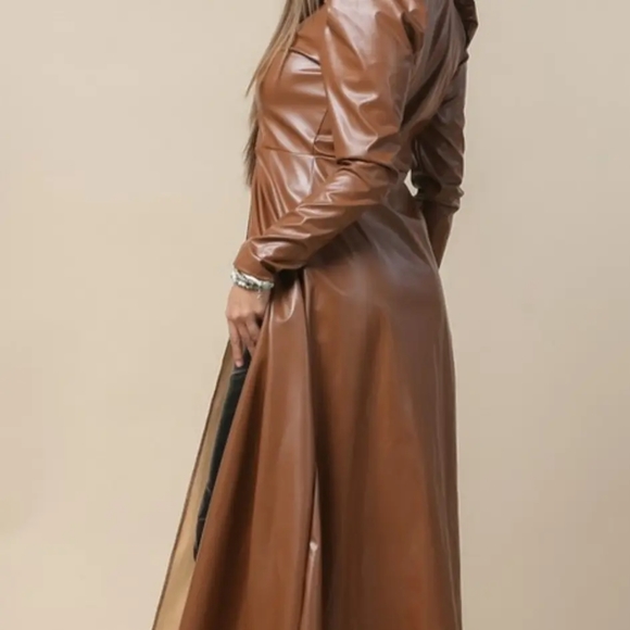 Faux Leather Matrix Dress - Picture 5 of 6